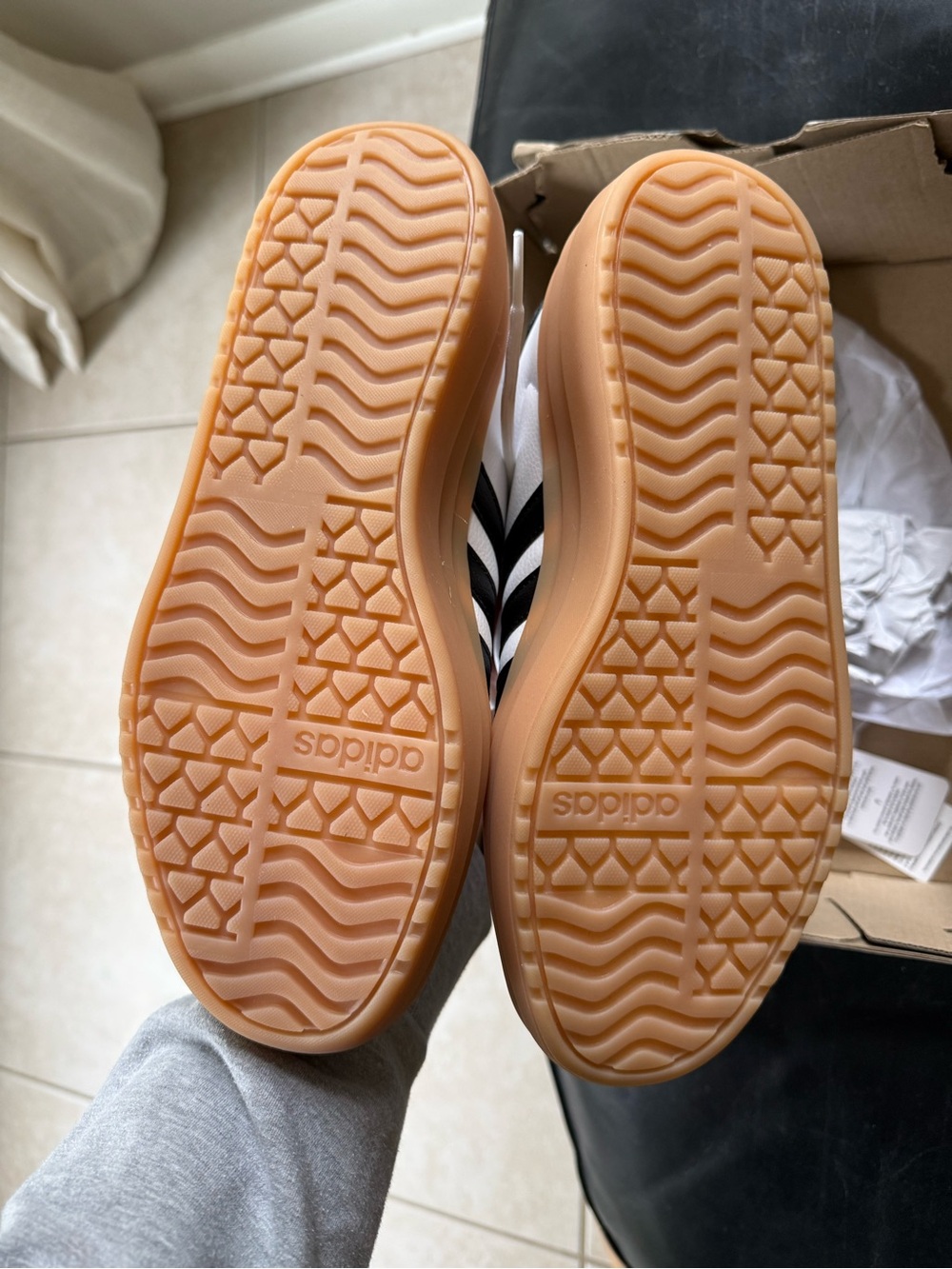 adidas White and Black VL Court Bold Sneakers - Picture 2 of 9
